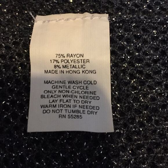 Express Black/ Dark Gray Metallic Knit Top Size XS - Picture 5 of 5